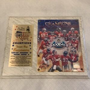 Vintage Tampa Bay Buccaneers Super Bowl XXXVII Champs 15" x 12" Wall Plaque